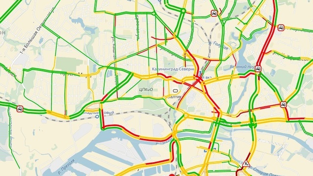 В Калининграде из-за пяти аварий в разных частях города образовались пробки