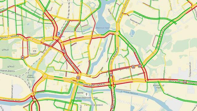 В центре Калининграда произошло семь ДТП, движение затруднено