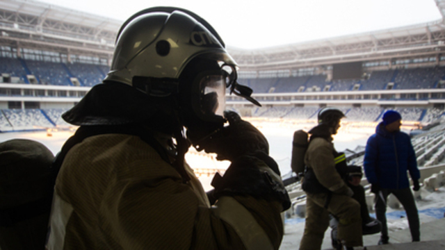 Имитация пожара в ресторане стадиона “Калининград”: МЧС провели учения перед ЧМ-2018