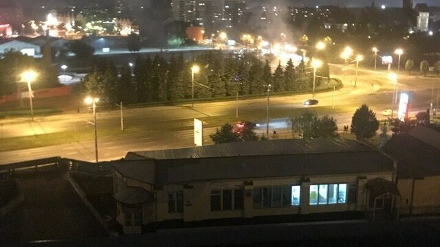 Ночью на Московском проспекте горела ель (видео)