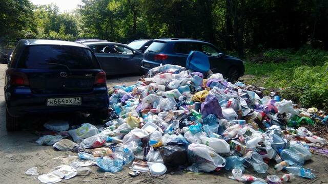 В Зеленоградске съезд к морю завалили мусором (фото)
