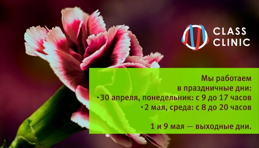 Медцентр Class Clinic работает в праздничные дни 30 апреля и 2 мая - Новости Калининграда