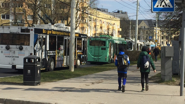 В Калининграде на ул. Театральной встали троллейбусы