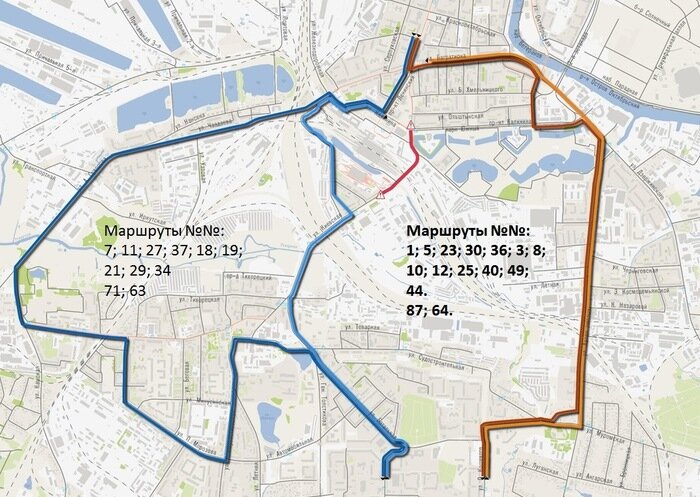 Как поедет общественный транспорт во время ремонта ул. Киевской (схема) - Новости Калининграда