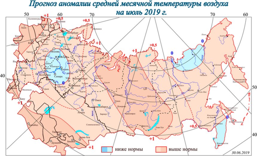 Гидрометцентр: в Калининградской области средняя температура в июле будет на градус выше нормы - Новости Калининграда | Фото: Гидрометцентр