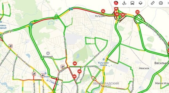 На Окружной образовались многокилометровые пробки - Новости Калининграда | Скриншот страницы &quot;Яндекса&quot;