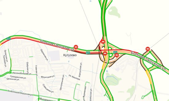  Окружная встала в почти пятикилометровой пробке  - Новости Калининграда | Скриншот страницы &quot;Яндекса&quot;
