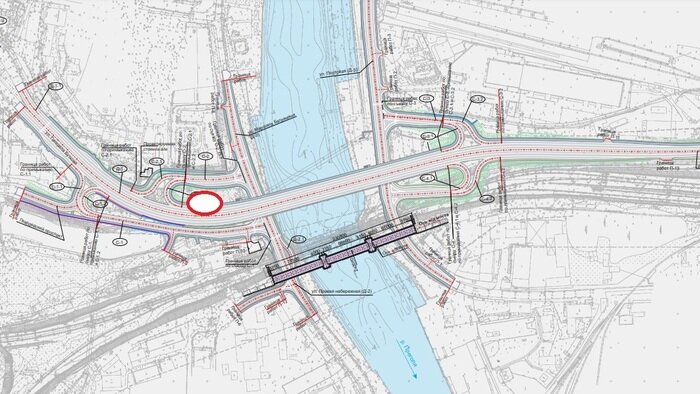 Схема будущего шестиполосного моста. На схеме обозначено, где находится сейчас дом на ул. Галицкого
