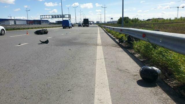 На Северном обходе сбили мотоциклиста, не уступившего дорогу попутке (фото, видео)