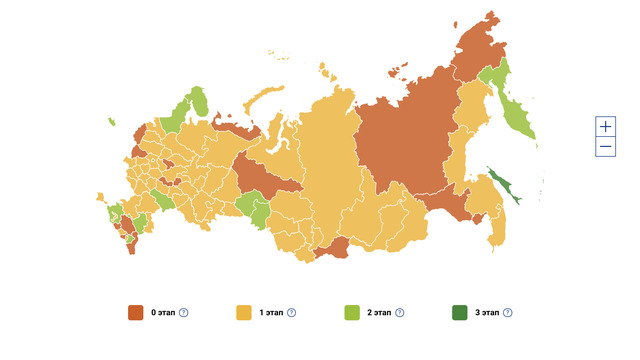 Опубликована карта выхода регионов из режима самоизоляции