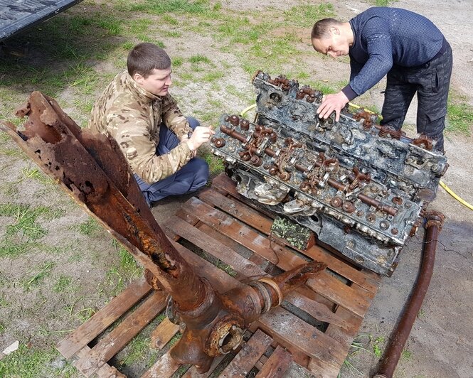 Во время берегоукрепления в Светлогорске рабочие нашли обломки военного самолёта (фото) - Новости Калининграда | Фото: поисковый отряд &quot;Совесть&quot;