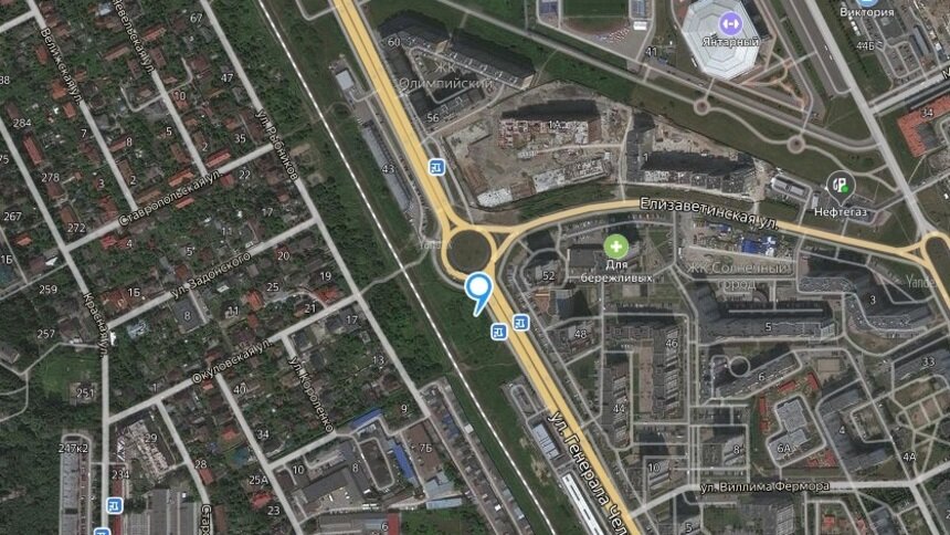 Власти региона разрешили построить на улице Челнокова трёхэтажную автомойку  - Новости Калининграда | Скриншот &quot;Яндекс. Карты&quot;