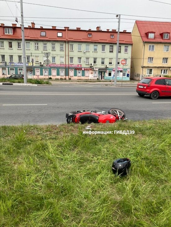 После ДТП на Брусничной в больнице умерла мотоциклистка - Новости Калининграда | Фото: пресс-служба УМВД России по Калининградской области