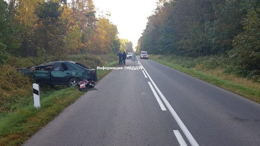 Под Советском перевернулась легковушка, пострадала сидевшая за рулём женщина - Новости Калининграда | Фото: пресс-служба регионального УМВД
