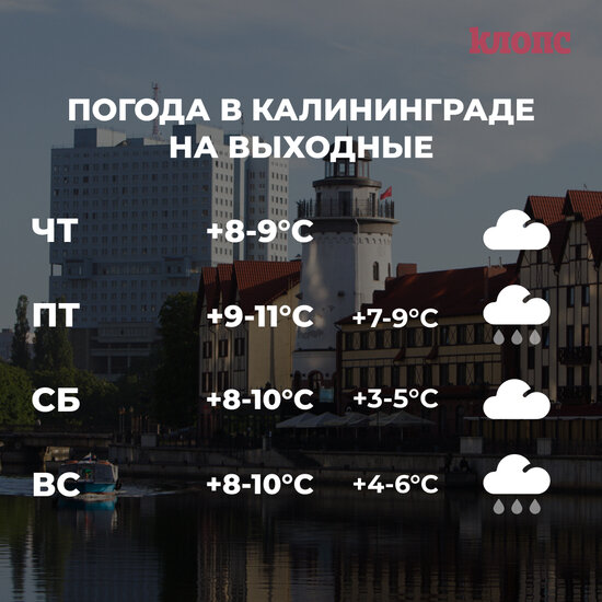 Калининградцам обещают дождливые и пасмурные выходные - Новости Калининграда