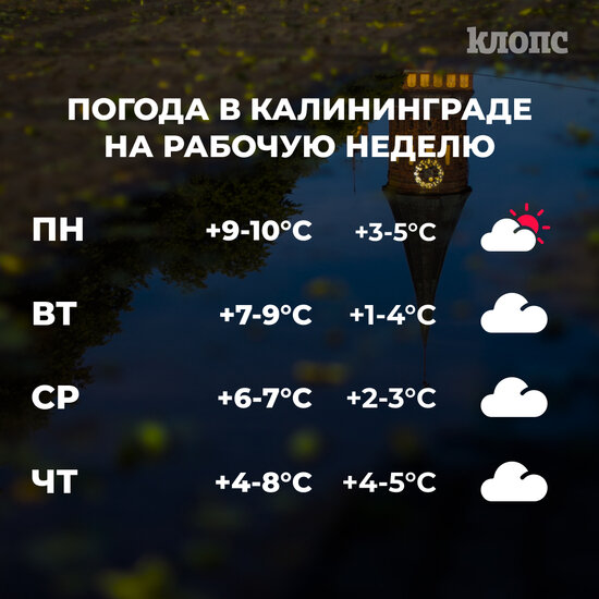 Синоптики рассказали о погоде в Калининграде на рабочую неделю - Новости Калининграда