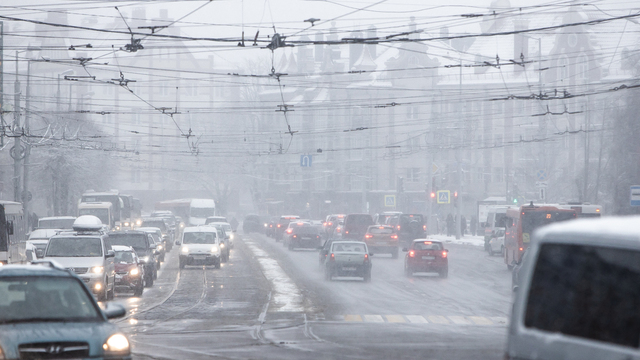 В Калининградской области из-за снегопада за сутки произошло 55 аварий
