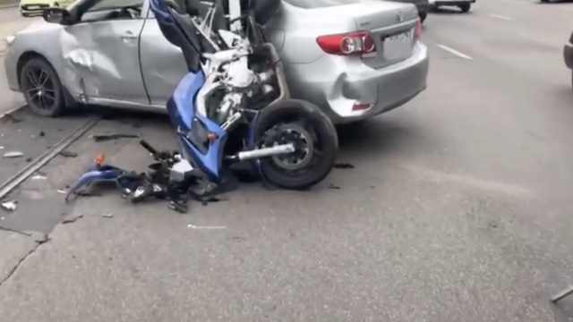 В ГИБДД рассказали об аварии с мотоциклом на улице Шевченко (видео)