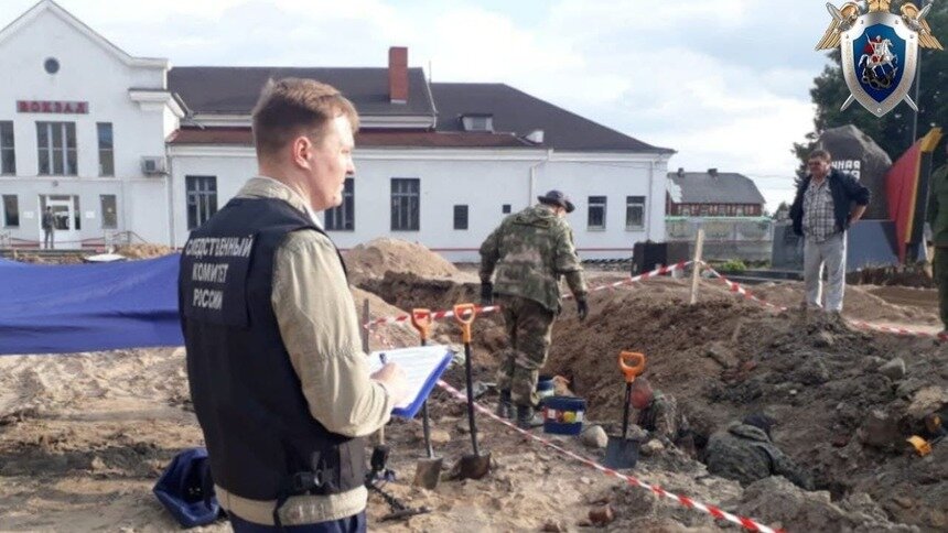 У вокзала в Гусеве нашли останки погибших во время войны советских солдат - Новости Калининграда | Фото: региональный СКР