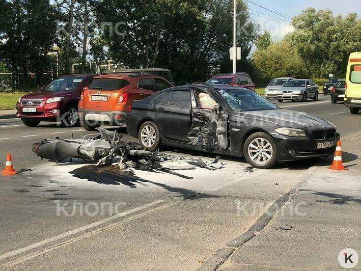 На Невского мотоциклист погиб в аварии с BMW (фото, видео) - Новости Калининграда | Фото: «Клопс»