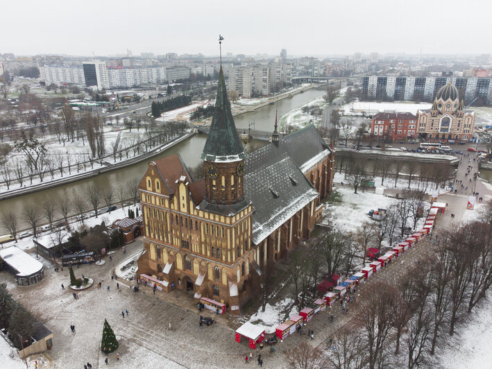 Фото дня: Зимний Калининград с высоты птичьего полёта - Новости Калининграда | Александр Подгорчук / &quot;Клопс&quot;