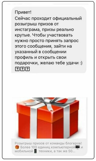 Такое сообщение взломщики отправили подписчикам Алины | Фото: личный архив