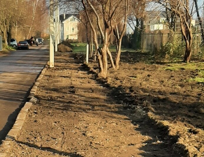 В Гурьевском районе начался второй этап обустройства тротуара в одном из посёлков - Новости Калининграда | Фото: пресс-служба администрации Гурьевского городского округа