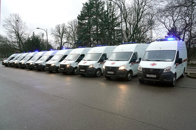 По Калининграду проехал кортеж из 16 скорых: в регион прибыли новые неотложки (видео) - Новости Калининграда | Фото: пресс-служба правительства Калининградской области 