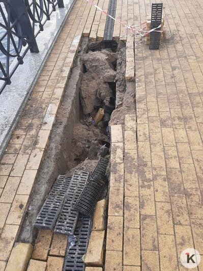 В Калининграде набережная Трибуца провалилась в нескольких местах (фото) - Новости Калининграда | Фото: «Клопс»