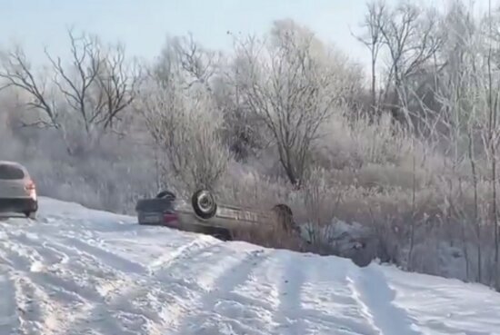 На выезде из Калининграда легковушка вылетела в кювет и перевернулась  - Новости Калининграда | Фото читателя