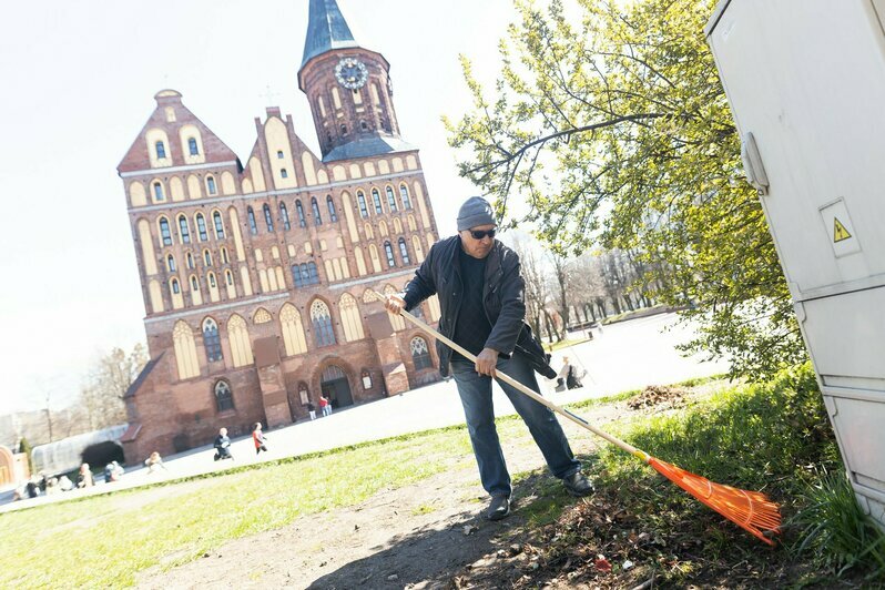 Грабли, веники и ветки: на острова Канта состоялся субботник (фоторепортаж) - Новости Калининграда | Фото: Александр Подгорчук / «Клопс»