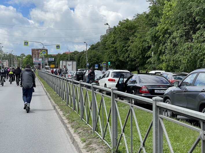 Московский проспект встал в пробке из-за велофестиваля (фото) - Новости Калининграда | Фото: очевидец