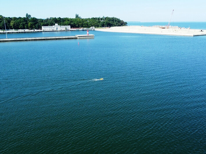 При строительстве порта в Пионерском применили водный беспилотник (фото) - Новости Калининграда | Фото: пресс-служба Росморпорта