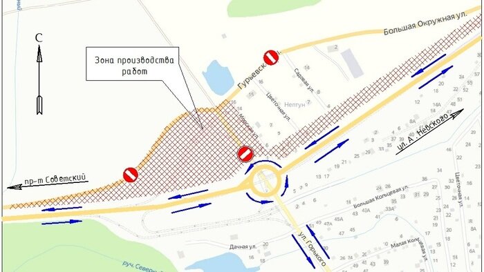 В конце Горького открыли развязку с круговым движением (схема) - Новости Калининграда