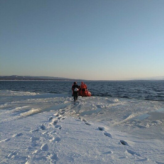 На юге Сахалина со льдины в море сняли 267 рыбаков (фото, видео) - Новости Калининграда | Фото: МЧС России