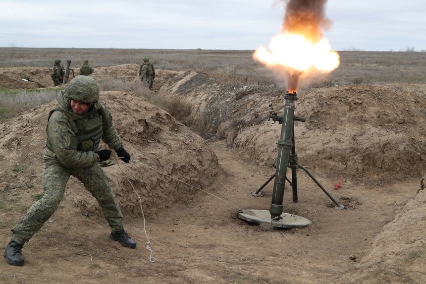 «Сани» передавали привет: калининградские мобилизованные обстреляли из миномётов позиции условного врага - Новости Калининграда | Фото: пресс-служба ЗВО по Балтфлоту