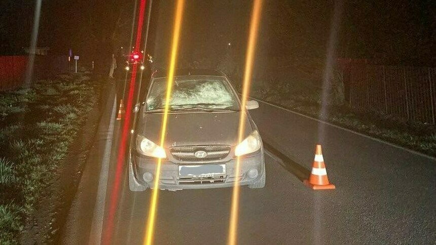 На трассе Чкаловск — Взморье водитель Hyundai сбил пенсионера - Новости Калининграда | Фото: пресс-служба региональной ГИБДД