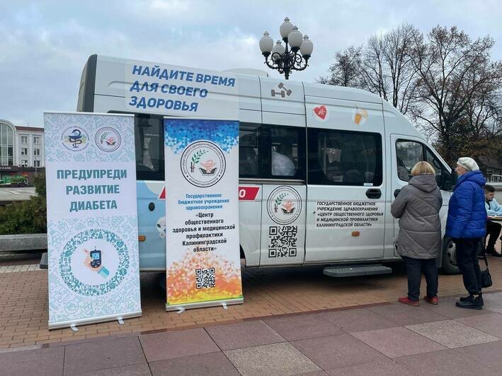 Калининградцы выстроились в очередь на площади Победы, чтобы бесплатно сдать кровь на сахар  - Новости Калининграда | Фото: «Клопс»