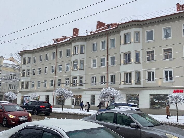 Как выглядят обновлённые дома исторического района Калининграда во время снегопада (фото) - Новости Калининграда | Фото: фонд капитального ремонта Калининградской области