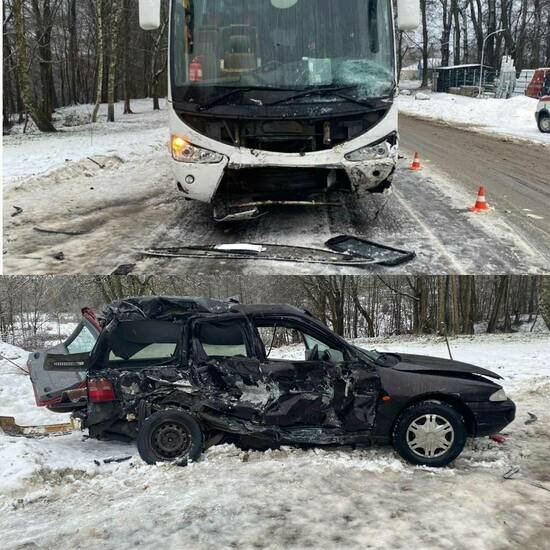 Полиция возбудила уголовное дело после аварии под Гусевом, где погибла 75-летняя женщина - Новости Калининграда | Фото: пресс-служба УМВД по Калининградской области