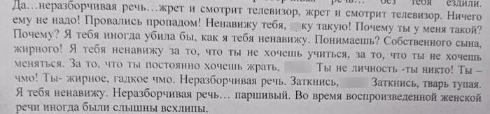 Выдержка из копии протокола осмотра аудиозаписей | Предоставил отец мальчика