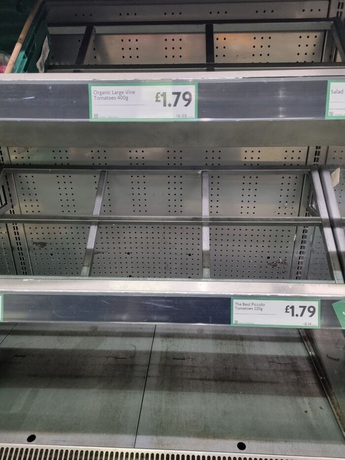 Пустые полки, где раньше продавали помидоры | Фото предоставила Ольга Перцева