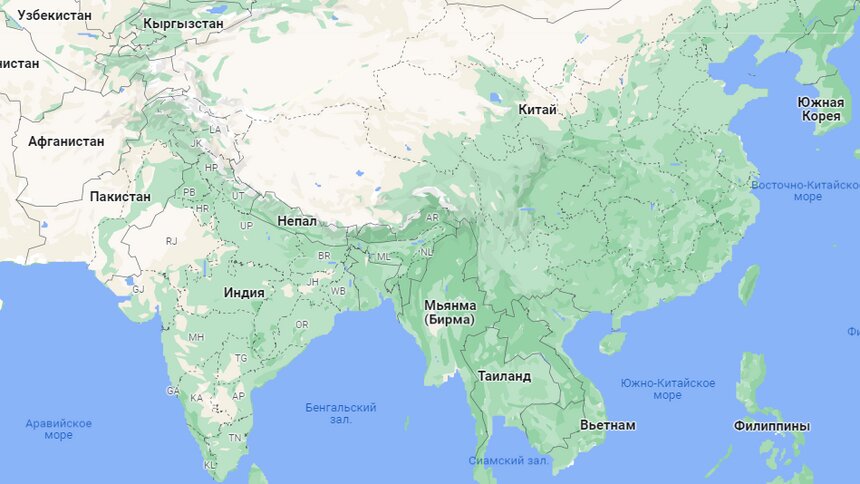 Население Индии превысит китайское к середине 2023 года — ООН - Новости Калининграда | Скриншот из Google Maps