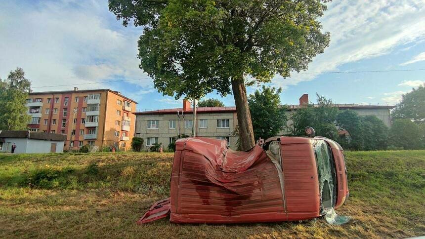 В Полесске микроавтобус на высокой скорости врезался в дерево и съехал в кювет - Новости Калининграда | Фото: пресс-служба регионального УМВД