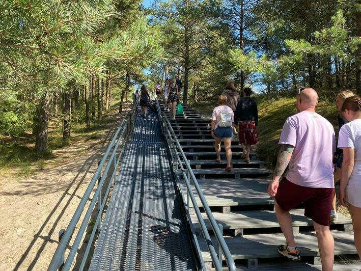 Старое дерево сильно износилось: на Куршской косе заменили доски на экотропе «высота Эфа» - Новости Калининграда | Фото: пресс-служба нацпарка «Куршская коса»