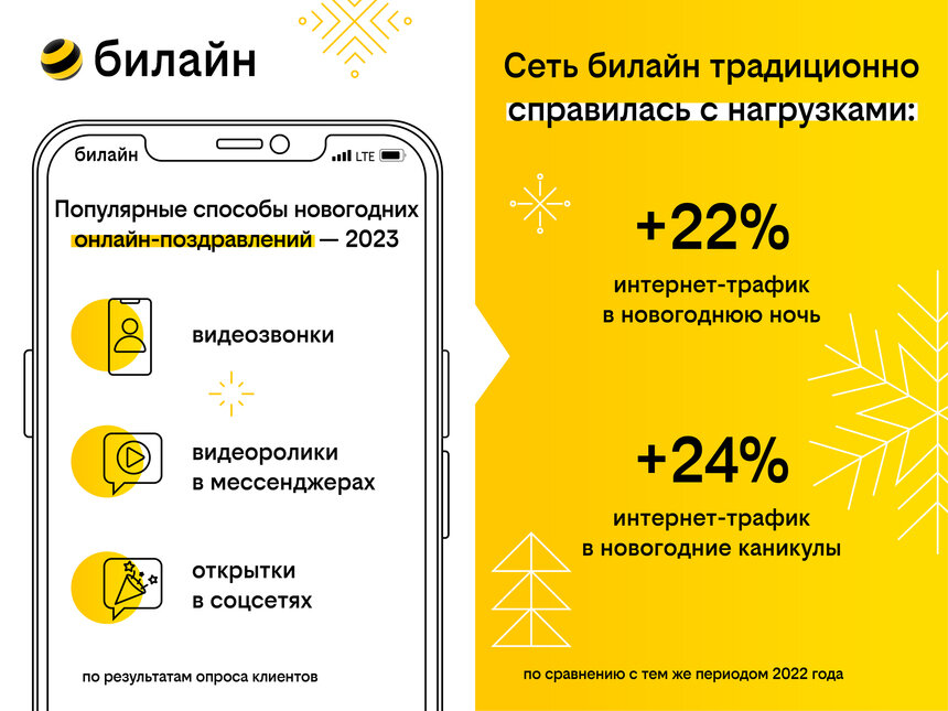 Новогодние фото и видео способствовали увеличению трафика в сети билайн почти на четверть - Новости Калининграда