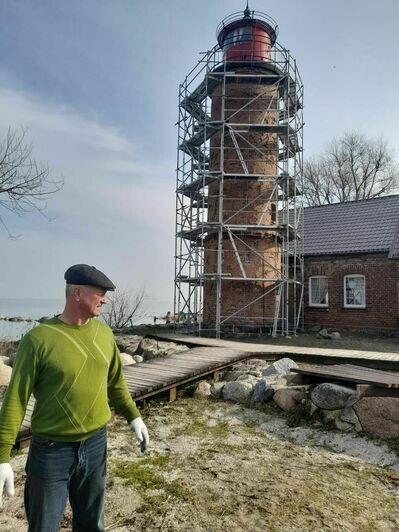 Вековой маяк в Заливино начали ремонтировать впервые с момента постройки (фото) - Новости Калининграда | Фото: пресс-служба Музея Мирового океана