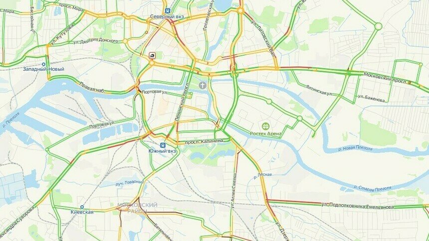 ДТП на Румянцева, заблокированная Батальная: где в Калининграде утром во вторник собираются пробки - Новости Калининграда | Скриншот сервиса «Яндекс. Карты»