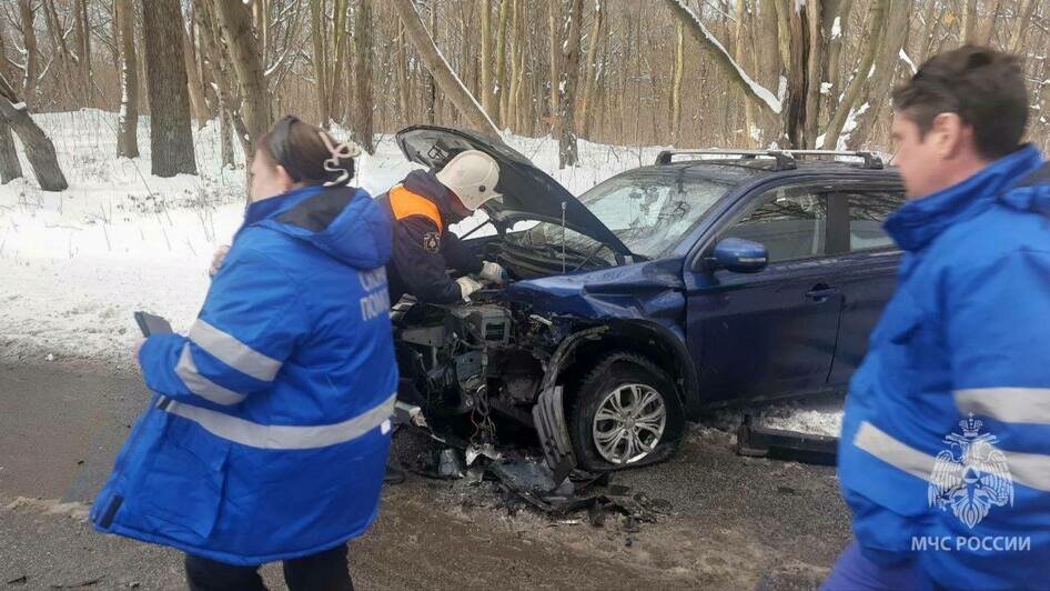 На балтийском шоссе лоб в лоб столкнулись два автомобиля, среди пострадавших — двухлетняя девочка (фото)  - Новости Калининграда | Фото: Управление МЧС по Калининградской области