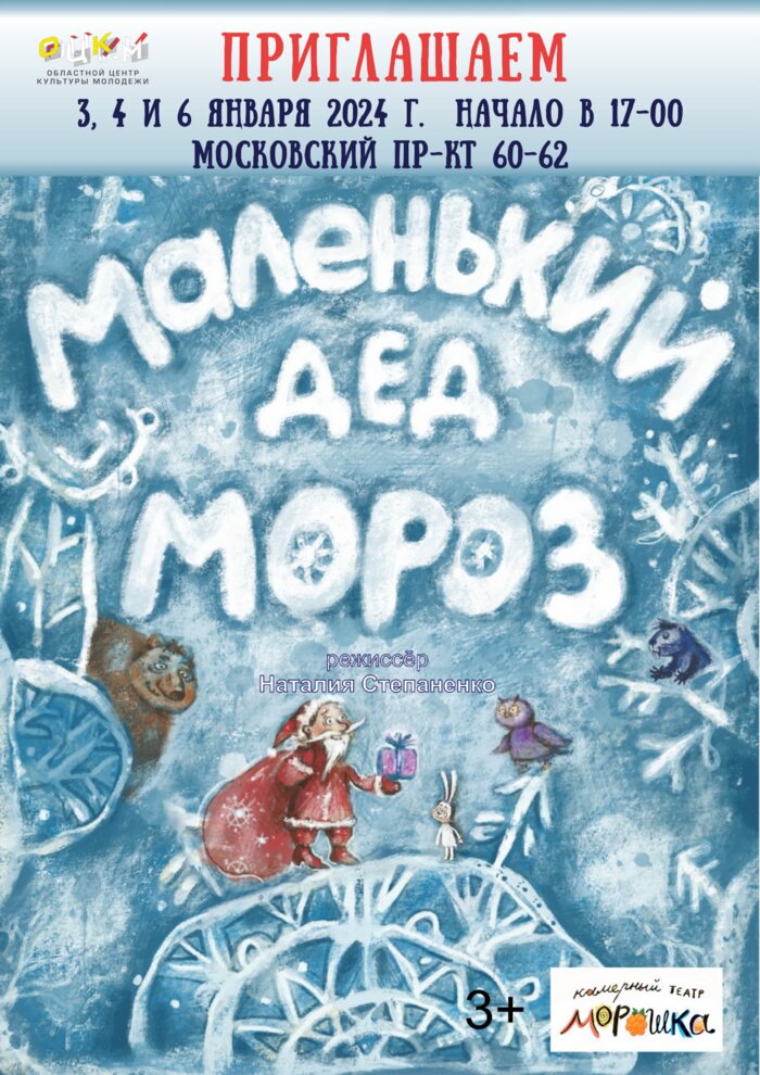 Красивая сказка о доброте и дружбе: в Центре культуры молодёжи в новогодние праздники покажут спектакль «Маленький Дед Мороз» - Новости Калининграда | Фото предоставлено организаторами